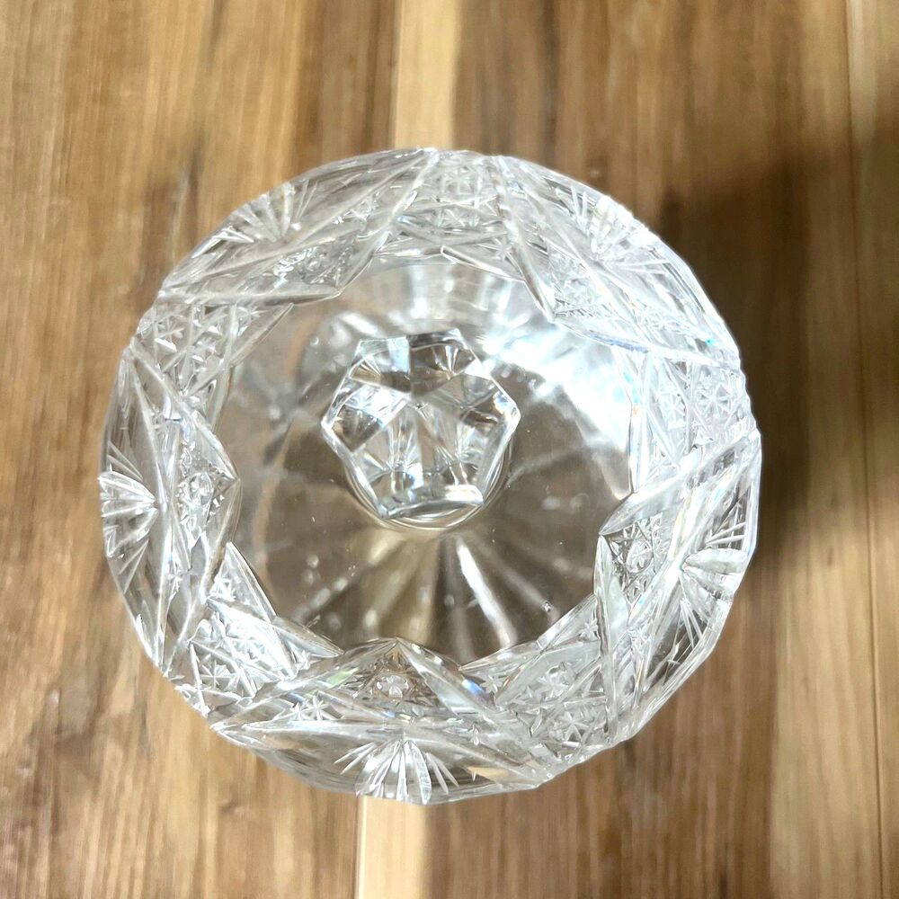 Vintage Mid Century Modern St George Lead Crystal Biscuit Barrel Candy Jar Dish - Picture 3 of 7